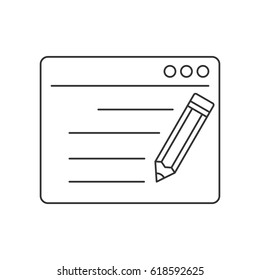 Seo copywriting line icon