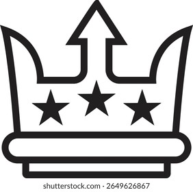 Ícone de coroa SEO representando a melhor classificação, domínio de autoridade ou resultados de pesquisa em destaque com fundo transparente