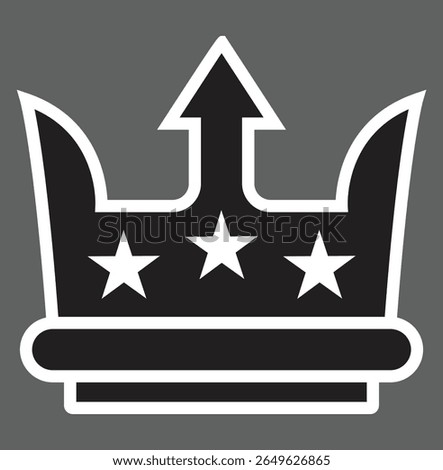 SEO crown icon representing top ranking, authority domain or featured search results with transparent background
