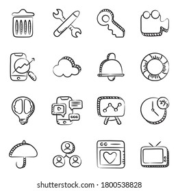 Seo and Data Analytics Linear Icons Pack 