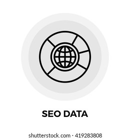 SEO Data icon vector. Flat icon isolated on the white background. Editable EPS file. Vector illustration.
