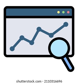 seo data statistics analys analysis analytics chart graph line loop search engine optimization website webpage homepage web development icon