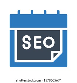 seo date vector glyph color icon 