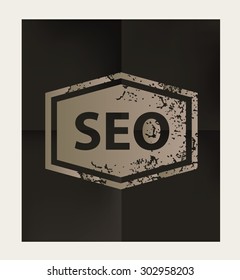 SEO design on black background,vector