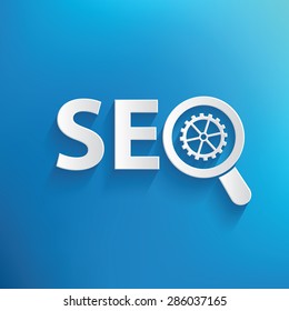 SEO design on blue background,clean vector