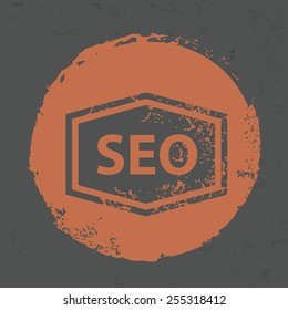 SEO design on grunge background, grunge vector