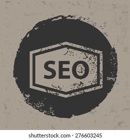 SEO design on grunge background, grunge vector