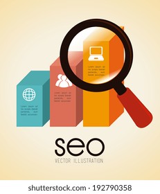 SEO design over beige background, vector illustration