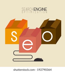 SEO design over beige background, vector illustration
