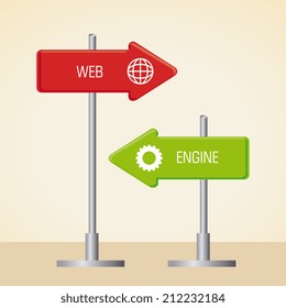 SEO design over beige background, vector illustration