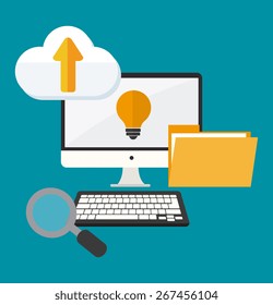 SEO design over blue background, vector illustration.