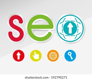 SEO design over gray background, vector illustration