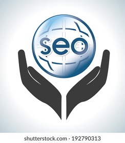 SEO design over gray background, vector illustration
