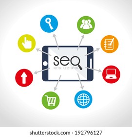 SEO design over gray background, vector illustration