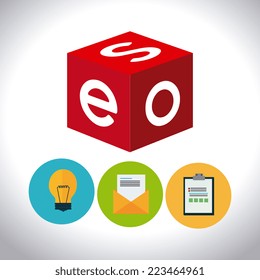 SEO design over white background, vector illustration 
