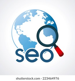 SEO design over white background, vector illustration 