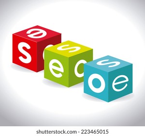 SEO design over white background, vector illustration 