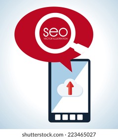 SEO design over white background, vector illustration 