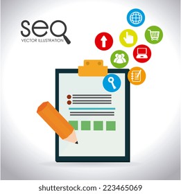 SEO design over white background, vector illustration 