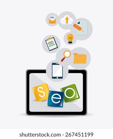 SEO design over white background, vector illustration.
