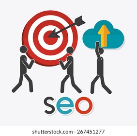 SEO design over white background, vector illustration.