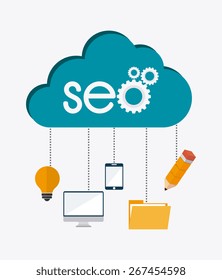 SEO design over white background, vector illustration.
