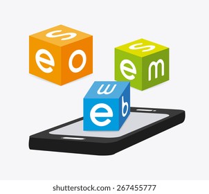 SEO design over white background, vector illustration.