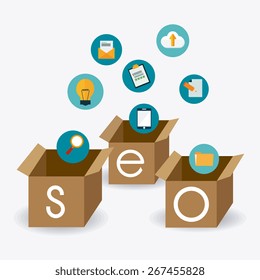 SEO design over white background, vector illustration.