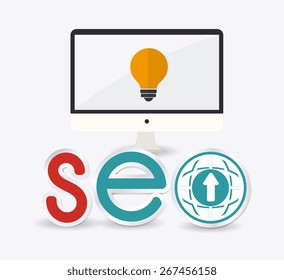 SEO design over white background, vector illustration.
