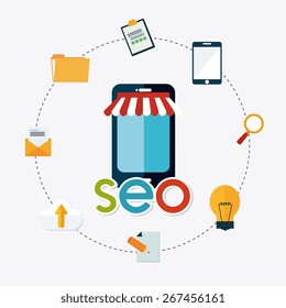 SEO design over white background, vector illustration.