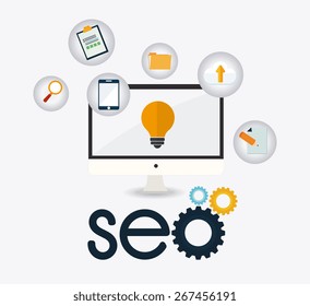 SEO design over white background, vector illustration.