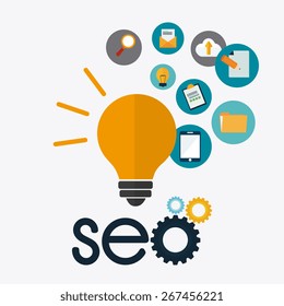 SEO design over white background, vector illustration.