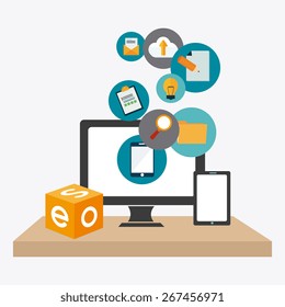 SEO design over white background, vector illustration.