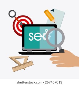SEO design over white background, vector illustration.
