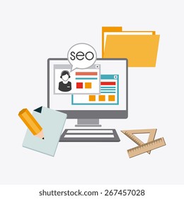 SEO design over white background, vector illustration.