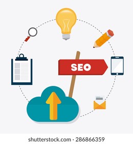 SEO design over white background, vector illustration.