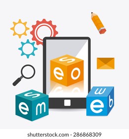 SEO design over white background, vector illustration.