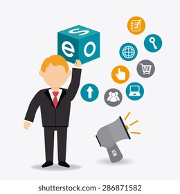 SEO design over white background, vector illustration.