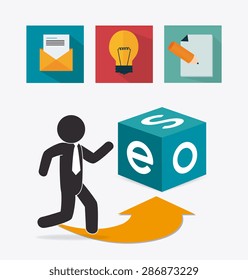 SEO design over white background, vector illustration.