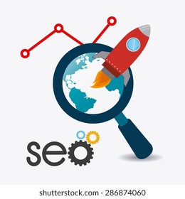 SEO design over white background, vector illustration.