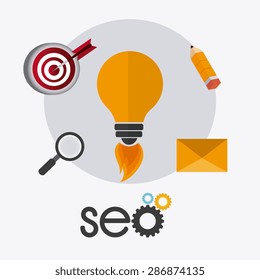 SEO design over white background, vector illustration.