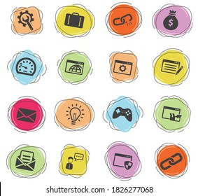 SEO and development color vector icons for web and user interface
