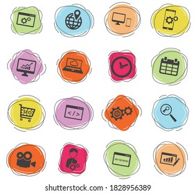 SEO and development color vector icons for web and user interface