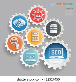 SEO Development concept design on clean background,vector