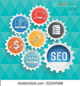 SEO Development concept design on clean background,vector