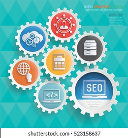 
SEO Development concept design on clean background,vector