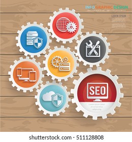 SEO and development concept design,clean vector