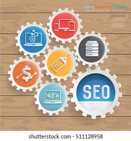 SEO development concept design,clean vector