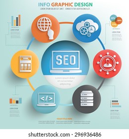 SEO and development concept info graphic design, Business concept design.