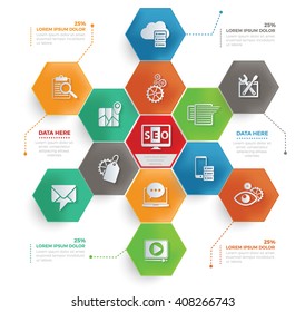 SEO Development concept info graphic design,vector